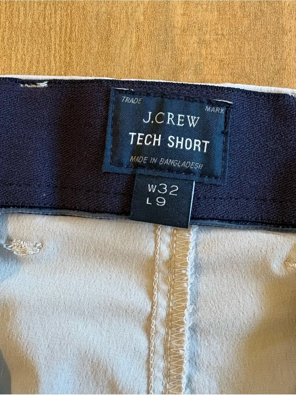 J.Crew Tech Shorts 32 Beige Performance Stretch Golf Casual Travel Lightweight